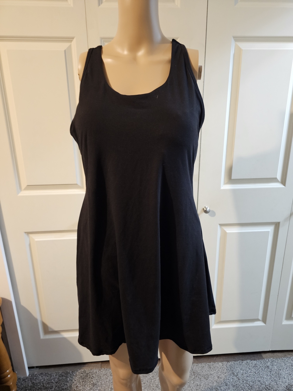 Everyday Black Sleeveless Athletic Swing Dress - Women's Casual Dress